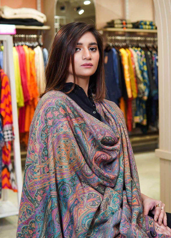 Sanaulla Exclusive Range  Pashmina  Shawls MAMA-42 Multi-4 - Pashmina Shawls