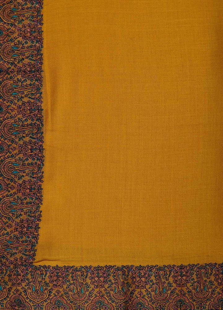 Sanaulla Exclusive Range  Pashmina  Shawls Mh Dour Sdt KPS-09 Yellow - Pashmina Shawls