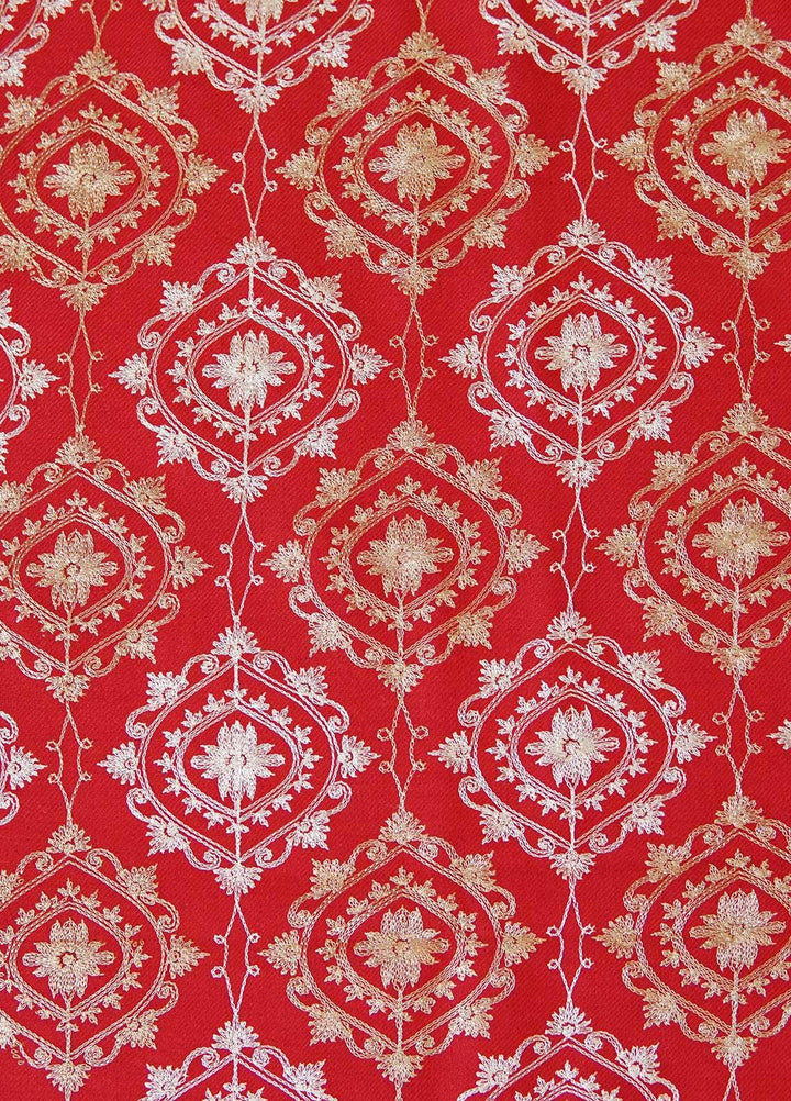Sanaulla Exclusive Range  Pashmina  Shawls MAMA-38 Red-2 - Pashmina Shawls