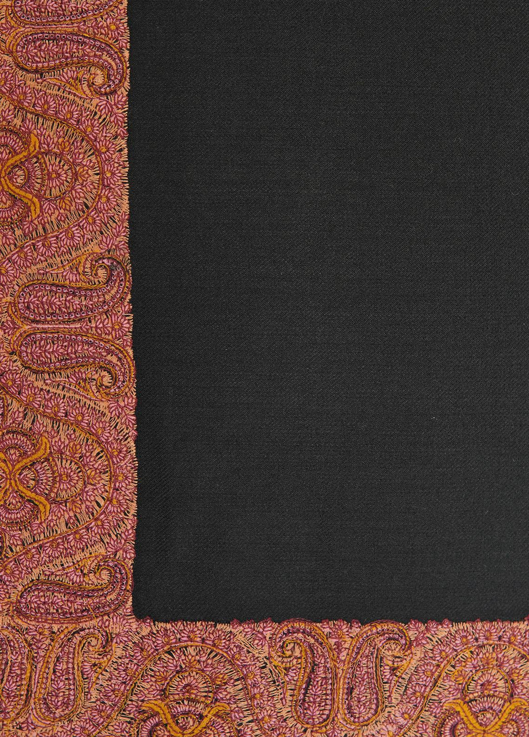 Sanaulla Exclusive Range  Pashmina  Shawls Mh Dour Sdt KPS-09 Black02 - Pashmina Shawls