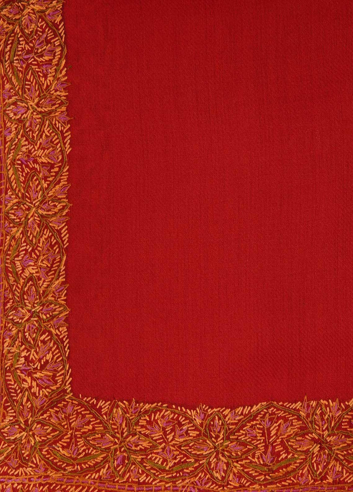 Sanaulla Exclusive Range  Pashmina  Shawls MAMA-16 Red - Pashmina Shawls