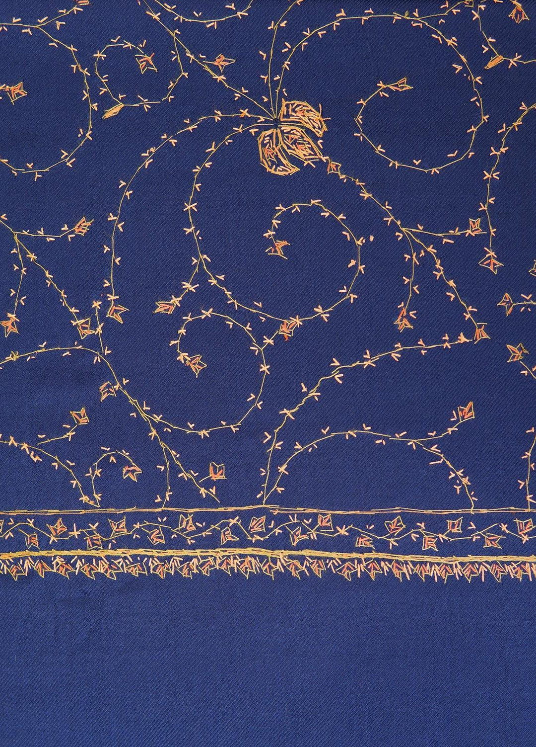 Sanaulla Exclusive Range  Pashmina  Shawls MAMA-17 Blue-1 - Pashmina Shawls