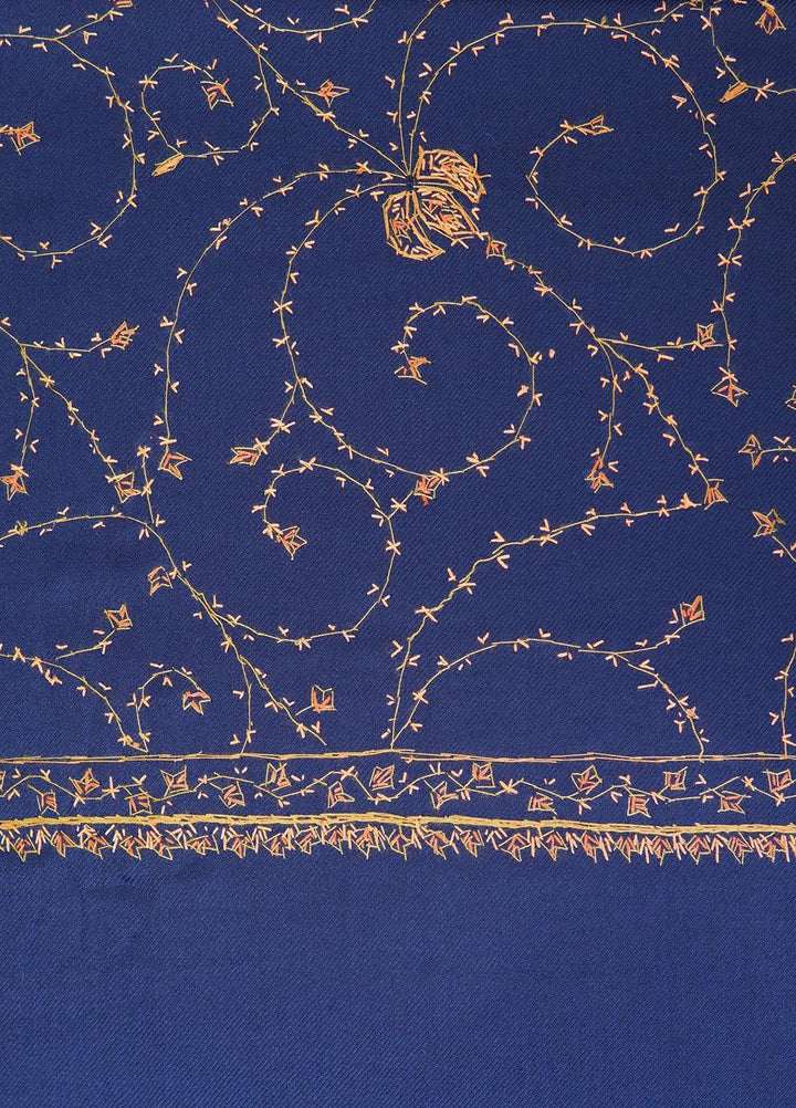 Sanaulla Exclusive Range  Pashmina  Shawls MAMA-17 Blue-1 - Pashmina Shawls