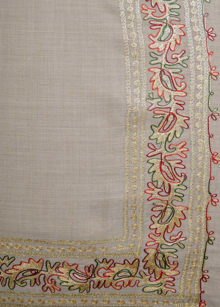 Sanaulla Exclusive Range  Pashmina  Shawls MAMA-27 Fawn-9 - Pashmina Shawls