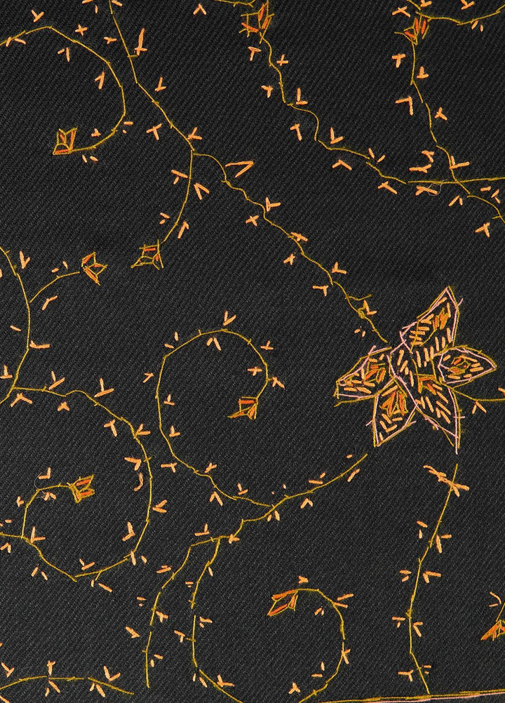 Sanaulla Exclusive Range  Pashmina  Shawls MAMA-17 Black-1 - Pashmina Shawls