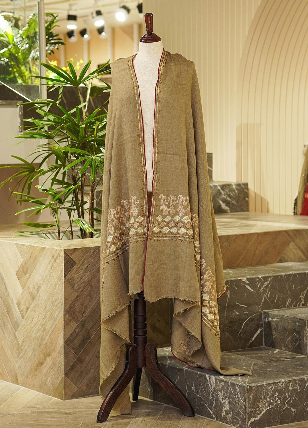 Sanaulla Exclusive Range  Pashmina  Shawls MIR-22 Off White - Pashmina Shawls
