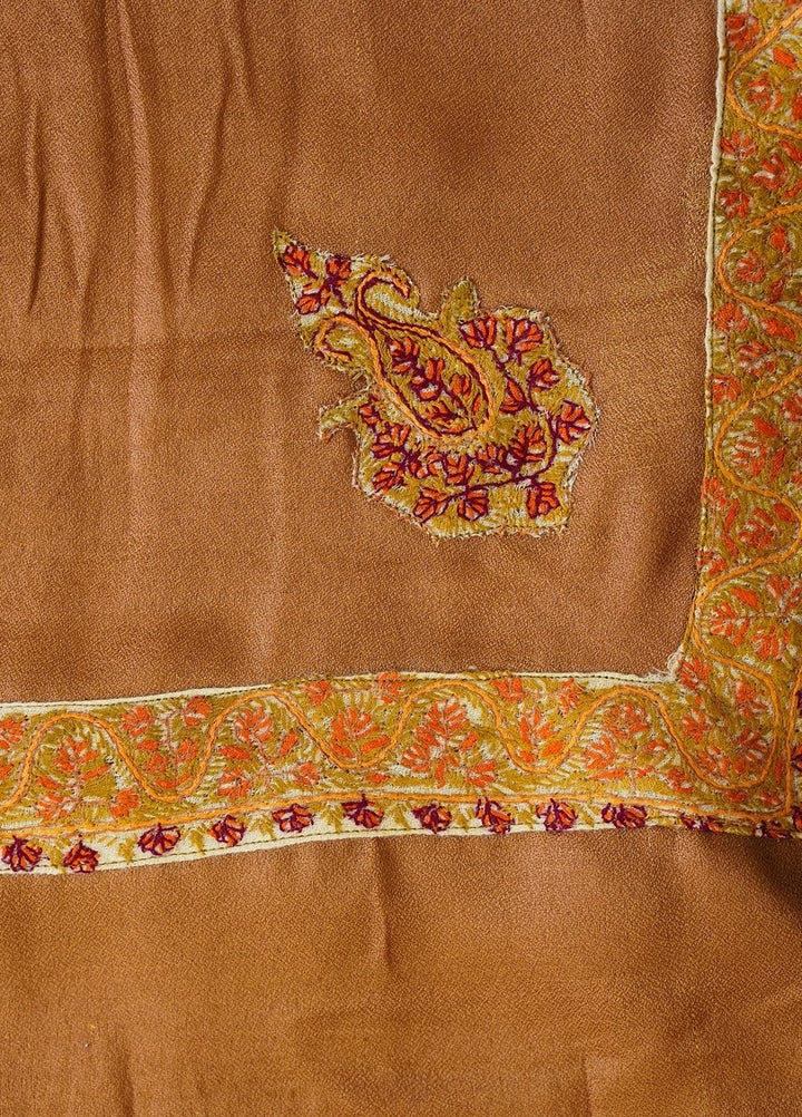 Sanaulla Exclusive Range  Pashmina  Shawls MIR-65 Brown3 - Pashmina Shawls
