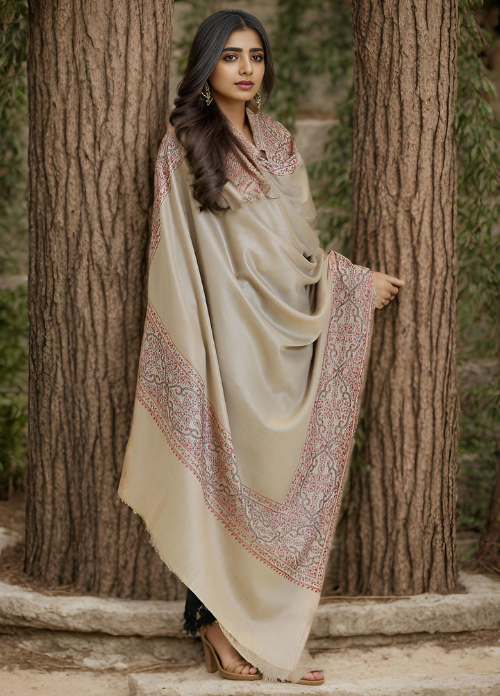 Sanaulla Exclusive Range  Pashmina  KPS 781 D-37 L Brown 1 - Women Shawls