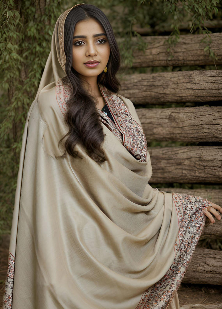 Sanaulla Exclusive Range  Pashmina  KPS 781 D-37 L Brown 2 - Women Shawls