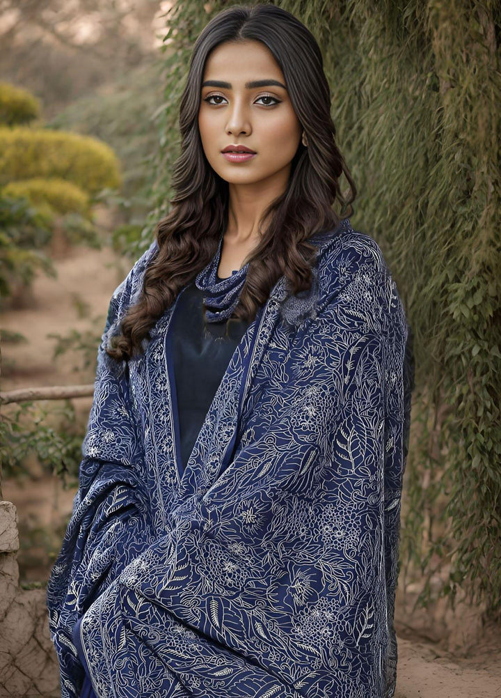 Sanaulla Exclusive Range  Pashmina  KPS 781 D-56 N Blue - Women Shawls