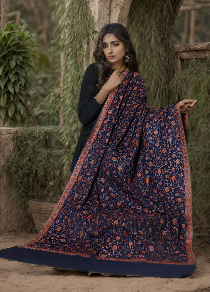 Sanaulla Exclusive Range  Pashmina  KPS 781 D-59 N Blue - Women Shawls