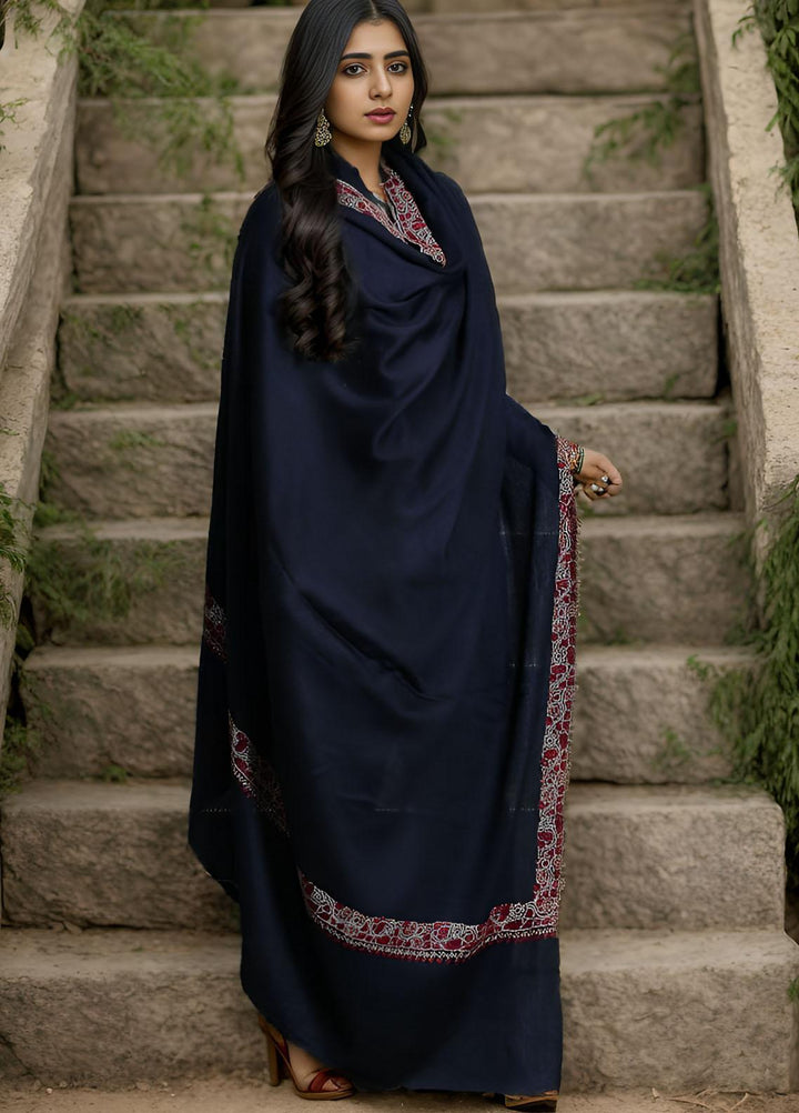 Sanaulla Exclusive Range  Pashmina  Mama D-21 Black - Women Shawls