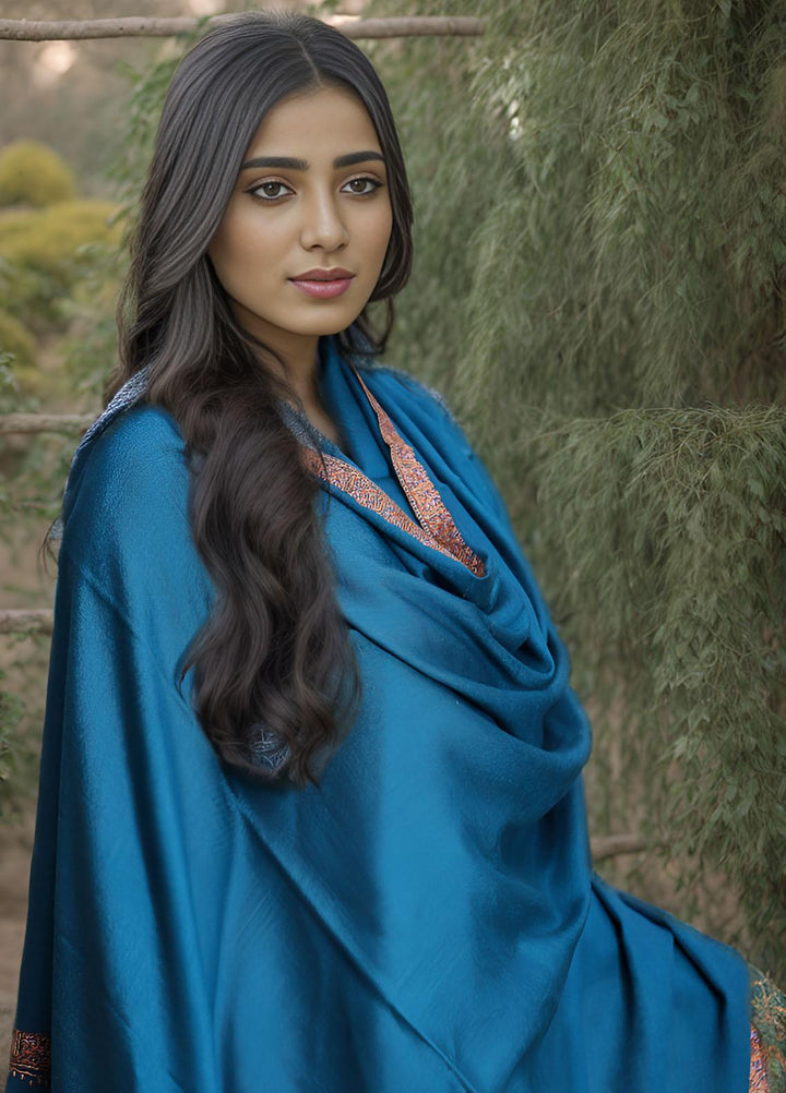 Sanaulla Exclusive Range  Pashmina  Mama D-22 Green - Women Shawls