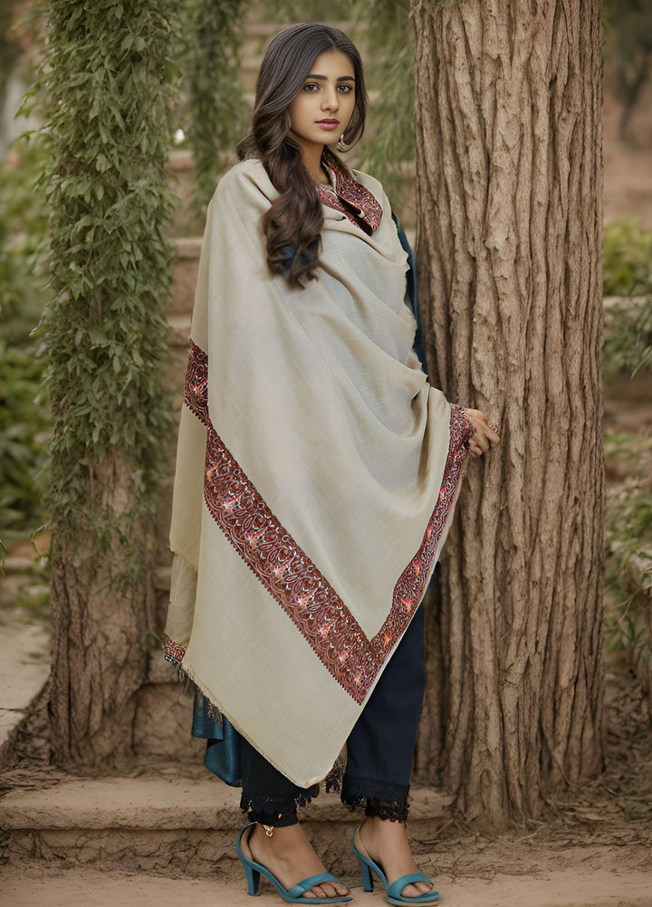 Sanaulla Exclusive Range  Pashmina  KPS 781 D-16 L Brown - Women Shawls