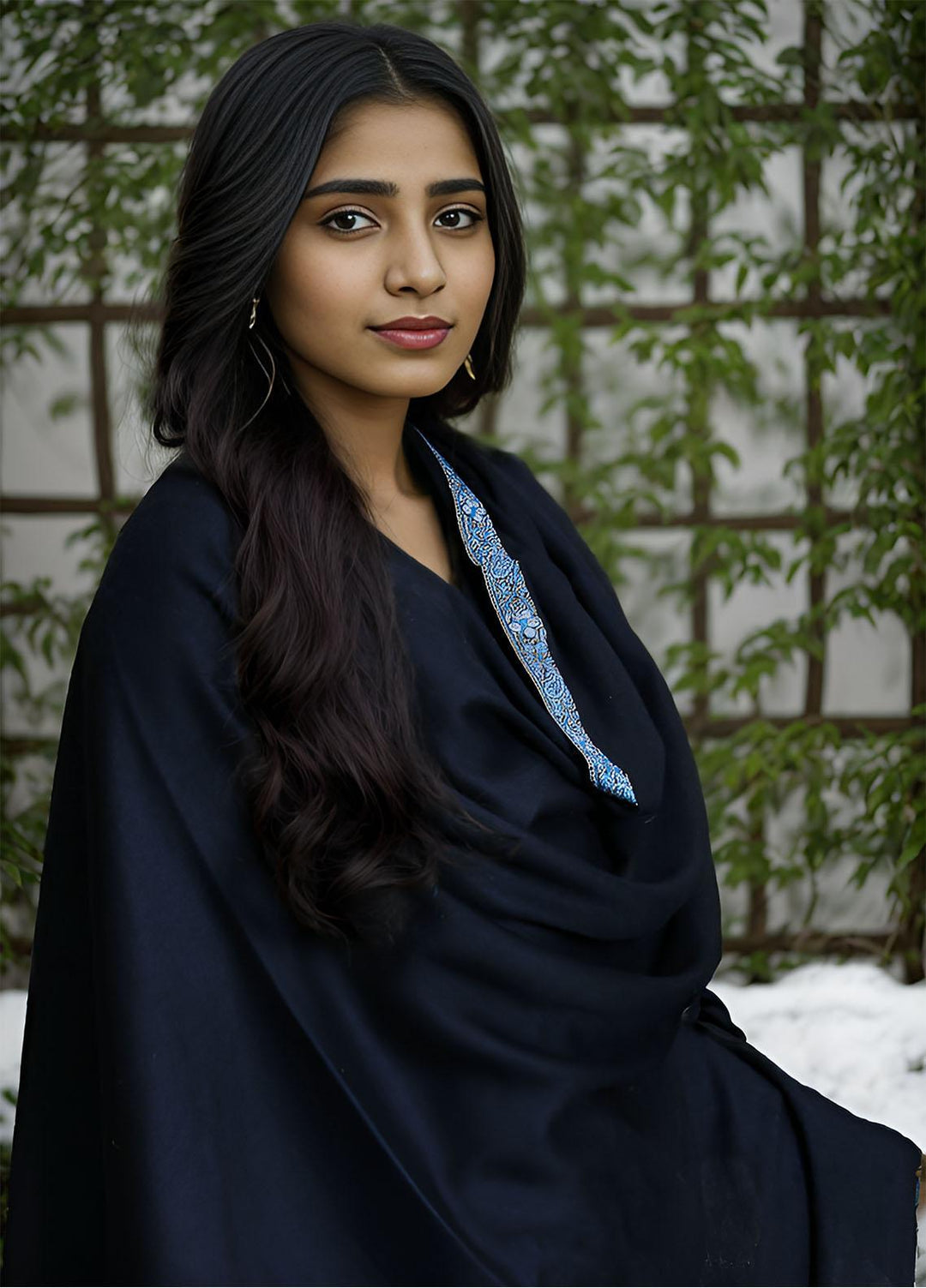 Sanaulla Exclusive Range  Pashmina  Mama D-22 Black 03 - Women Shawls