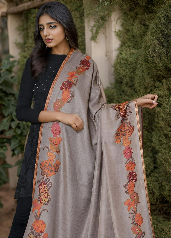 Sanaulla Exclusive Range  Pashmina  KPS 781 D-35 Brown - Women Shawls