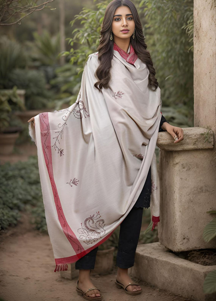 Sanaulla Exclusive Range  Pashmina  KPS 781 D-05 Beige 3 - Women Shawls