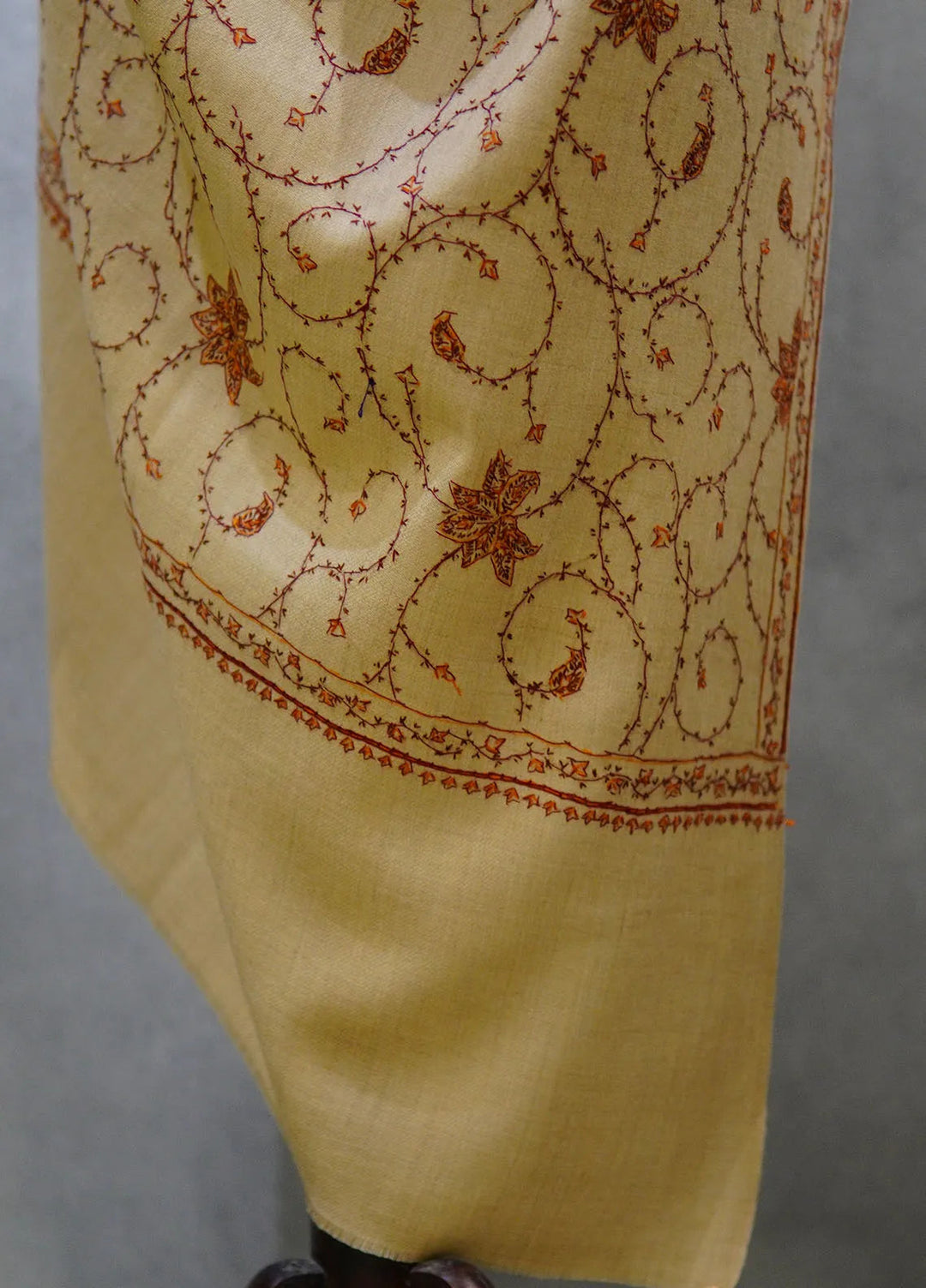 Sanaulla Exclusive Range Pashmina Shawl D-12 Light Brown - Winter Collection