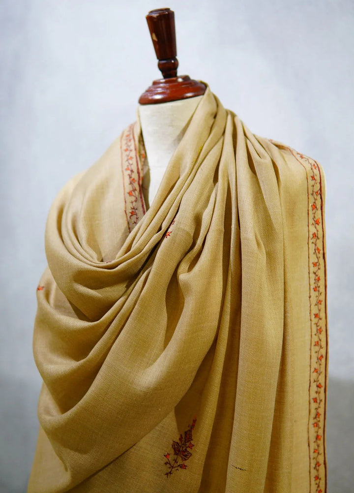 Sanaulla Exclusive Range Pashmina Shawl D-13 Beige 1 - Winter Collection