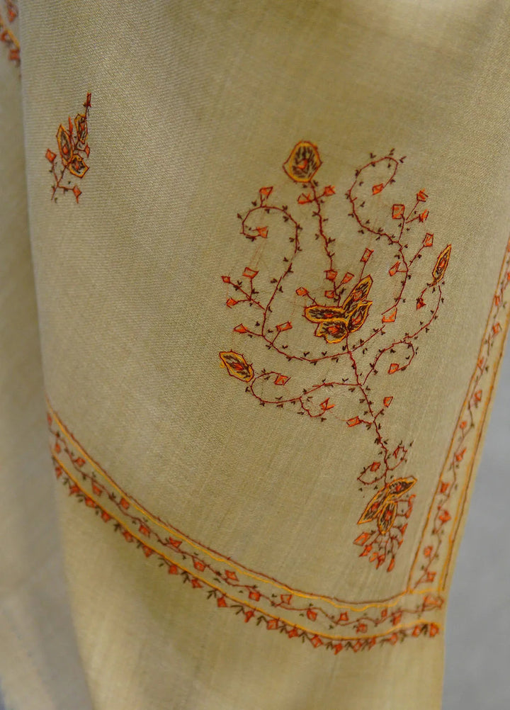 Sanaulla Exclusive Range Pashmina Shawl D-13 Light Brown 2 - Winter Collection