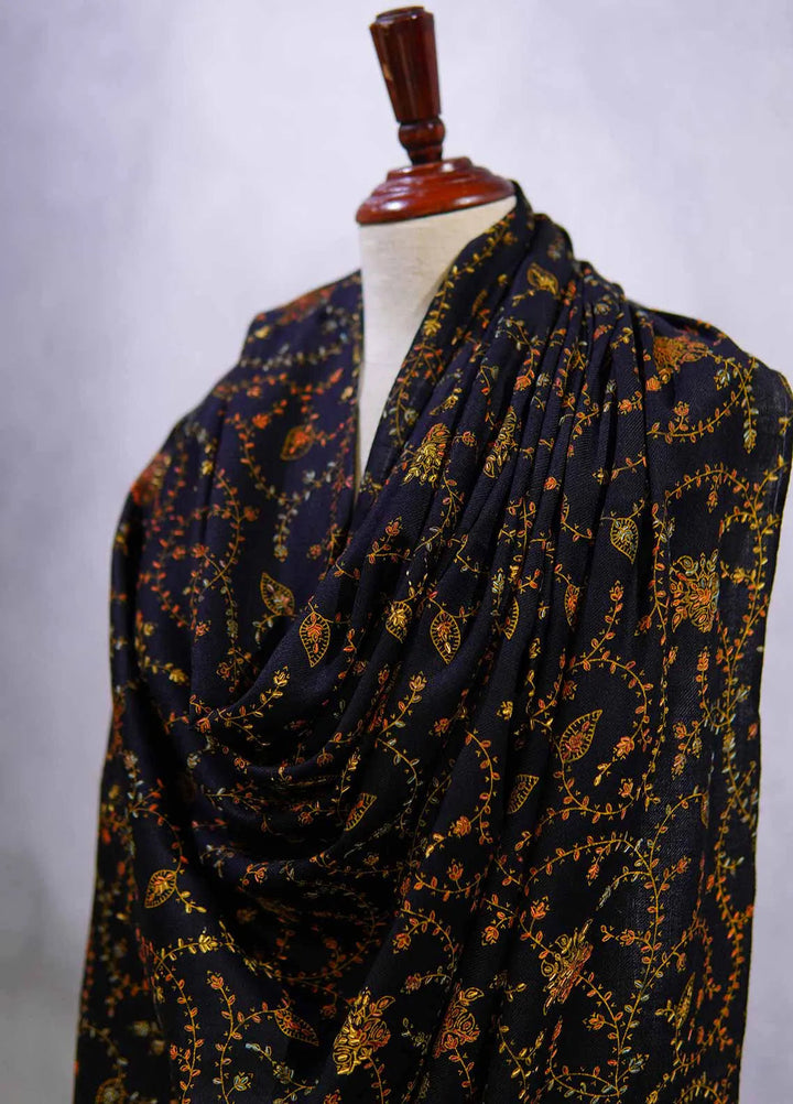 Sanaulla Exclusive Range Pashmina Shawl D-16 Black 3 - Winter Collection
