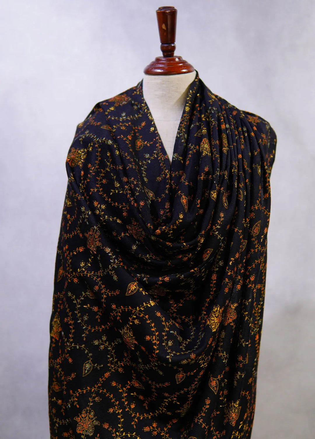 Sanaulla Exclusive Range Pashmina Shawl D-16 Black 3 - Winter Collection