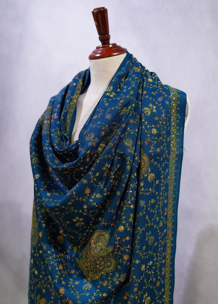 Sanaulla Exclusive Range Pashmina Shawl D-16 Bottle Green 2 - Winter Collection