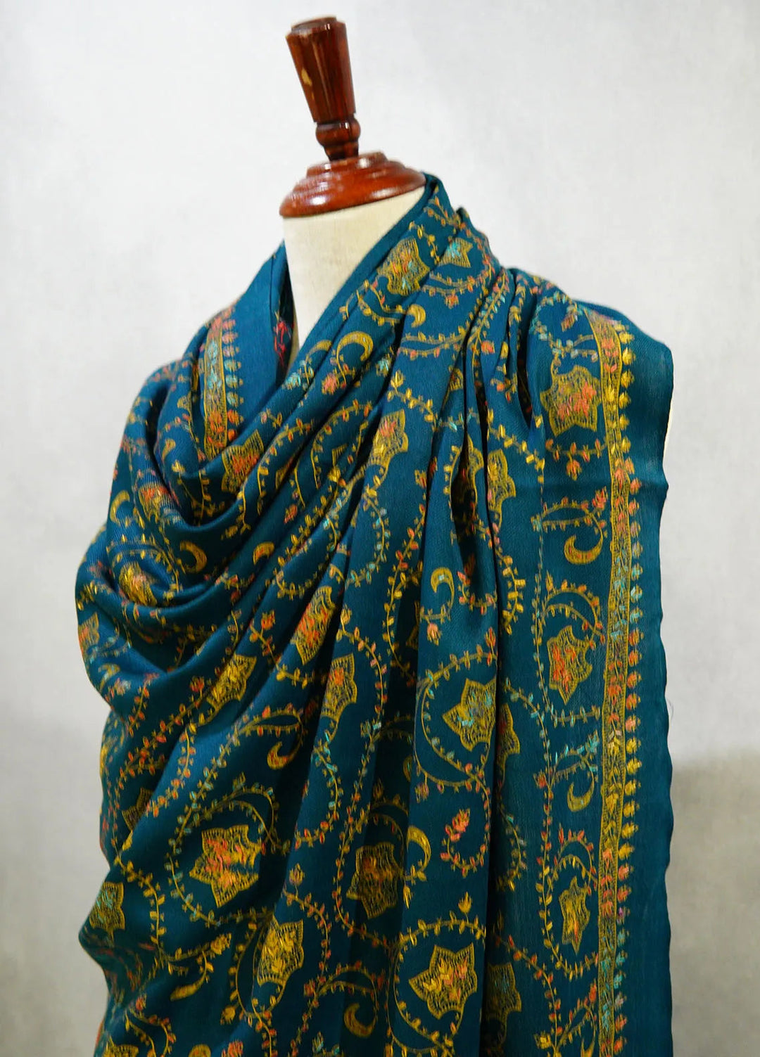 Sanaulla Exclusive Range Pashmina Shawl D-16 Bottle Green 6 - Winter Collection