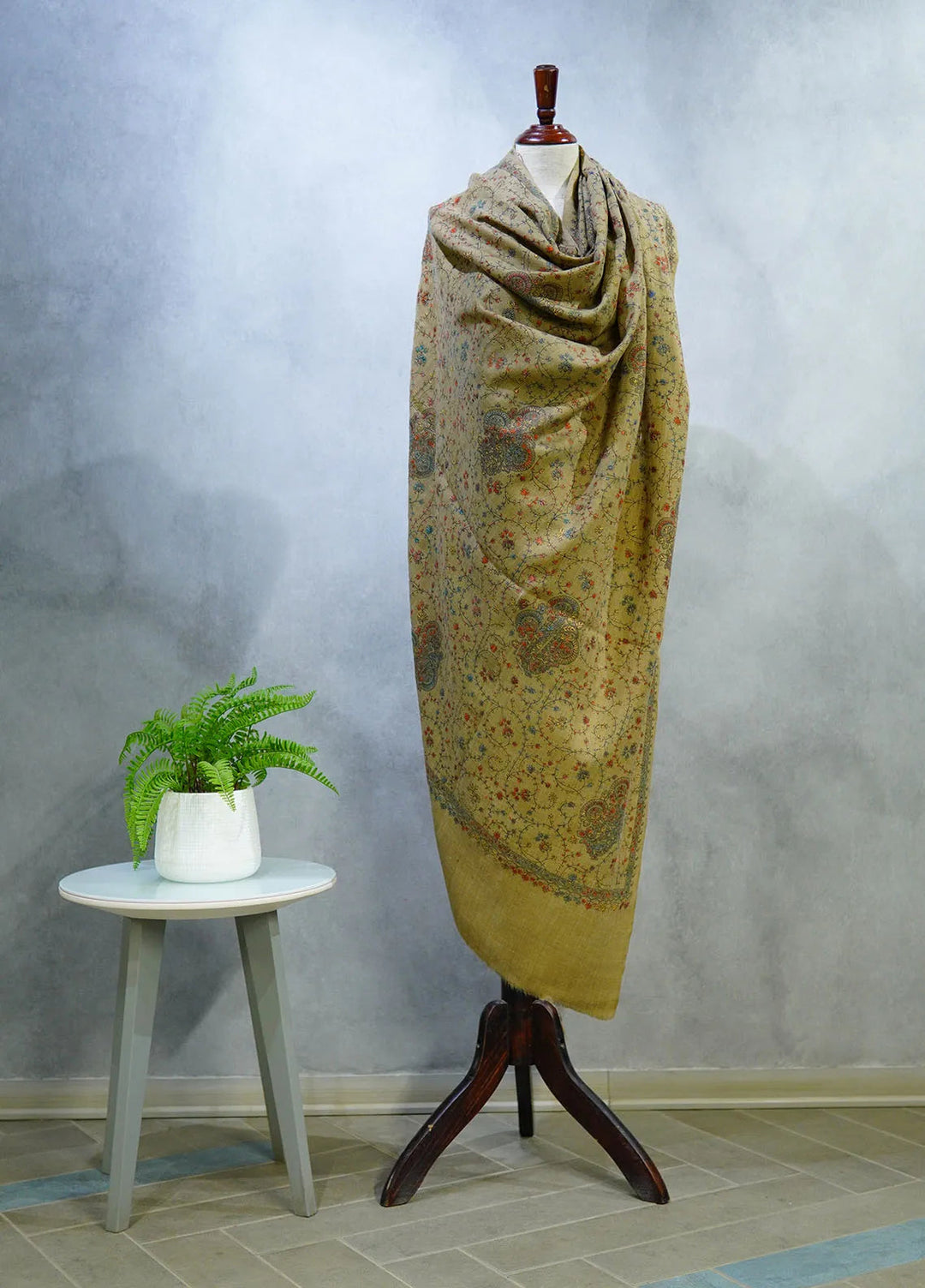 Sanaulla Exclusive Range Pashmina Shawl D-16 Brown 1 - Winter Collection