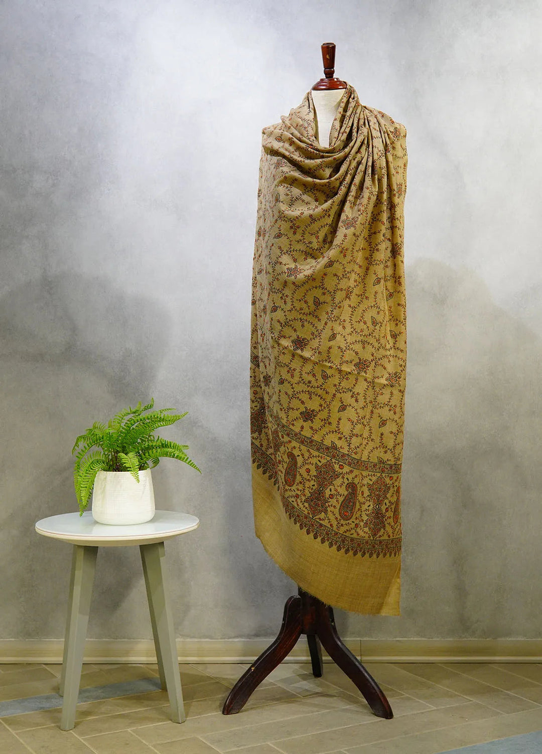 Sanaulla Exclusive Range Pashmina Shawl D-16 Brown 5 - Winter Collection