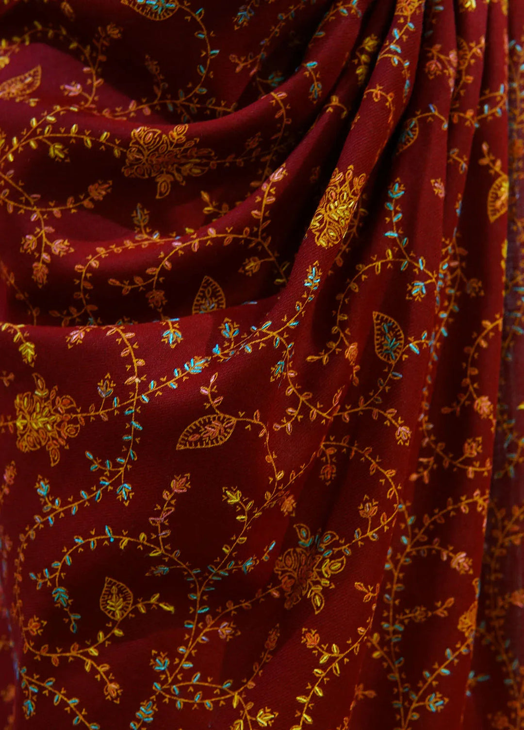 Sanaulla Exclusive Range Pashmina Shawl D-16 Mehroon 4 - Winter Collection