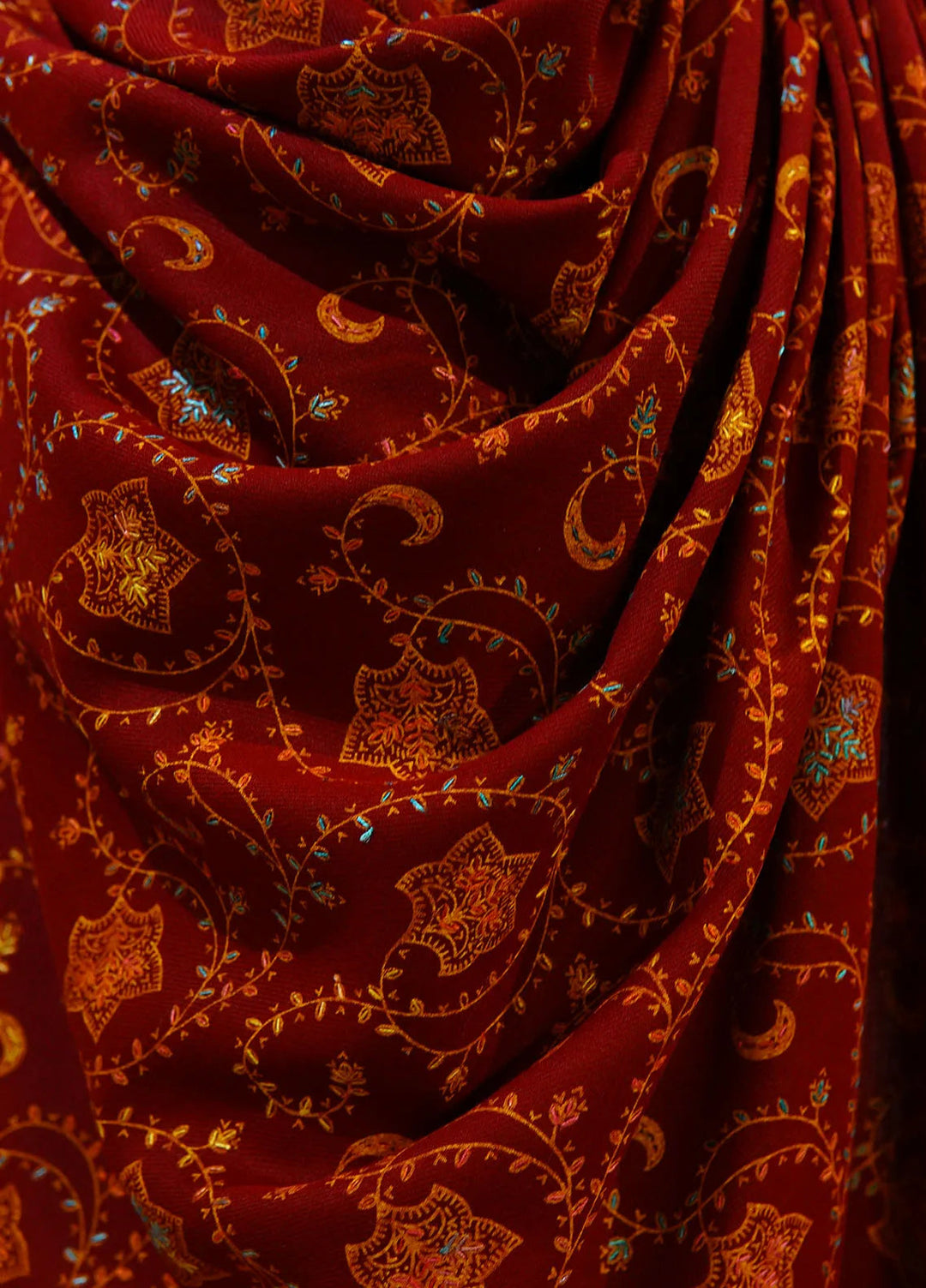 Sanaulla Exclusive Range Pashmina Shawl D-16 Mehroon 5 - Winter Collection