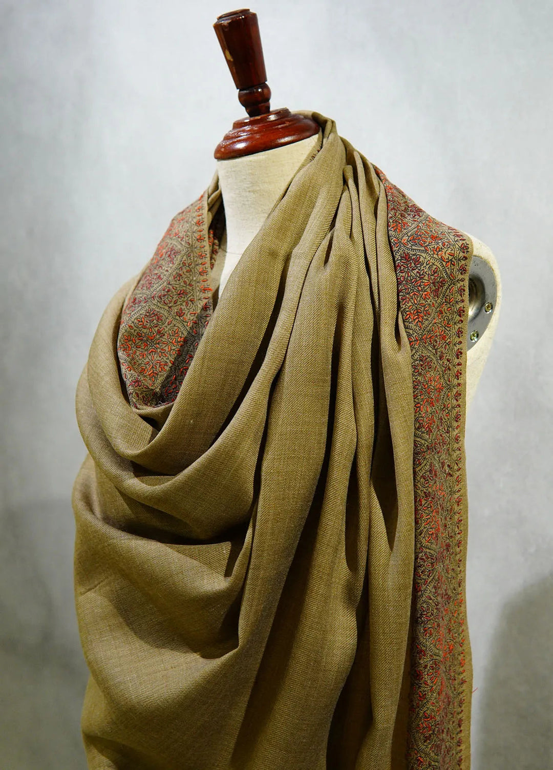 Sanaulla Exclusive Range Pashmina Shawl D-17 Beige 4 - Winter Collection
