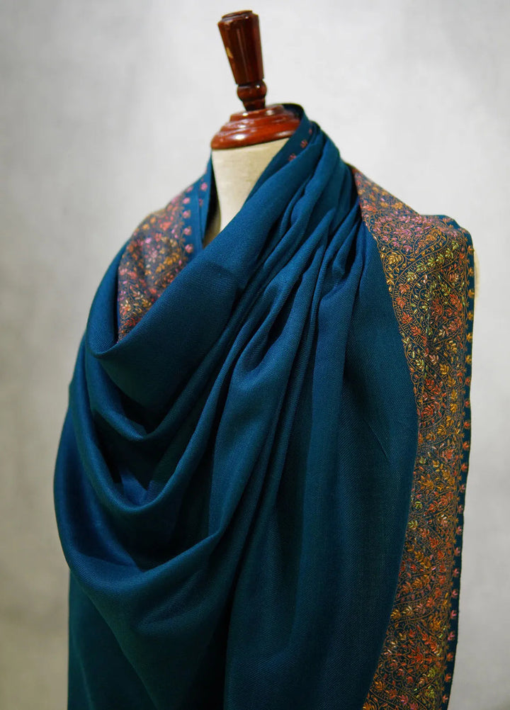 Sanaulla Exclusive Range Pashmina Shawl D-17 Bottle Green 1 - Winter Collection
