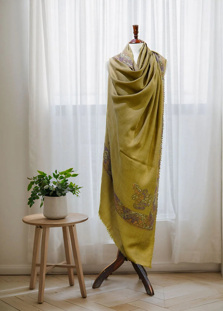 Sanaulla Exclusive Range Pashmina Shawl D-17 Brown 1 - Winter Collection