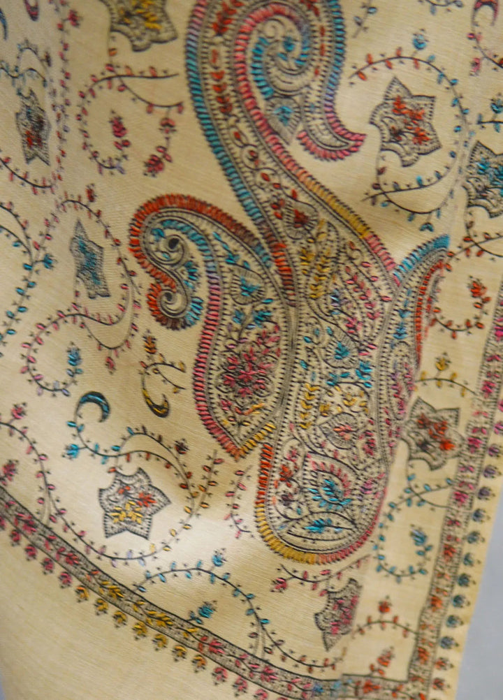 Sanaulla Exclusive Range Pashmina Shawl D-17 Light Brown 2 - Winter Collection