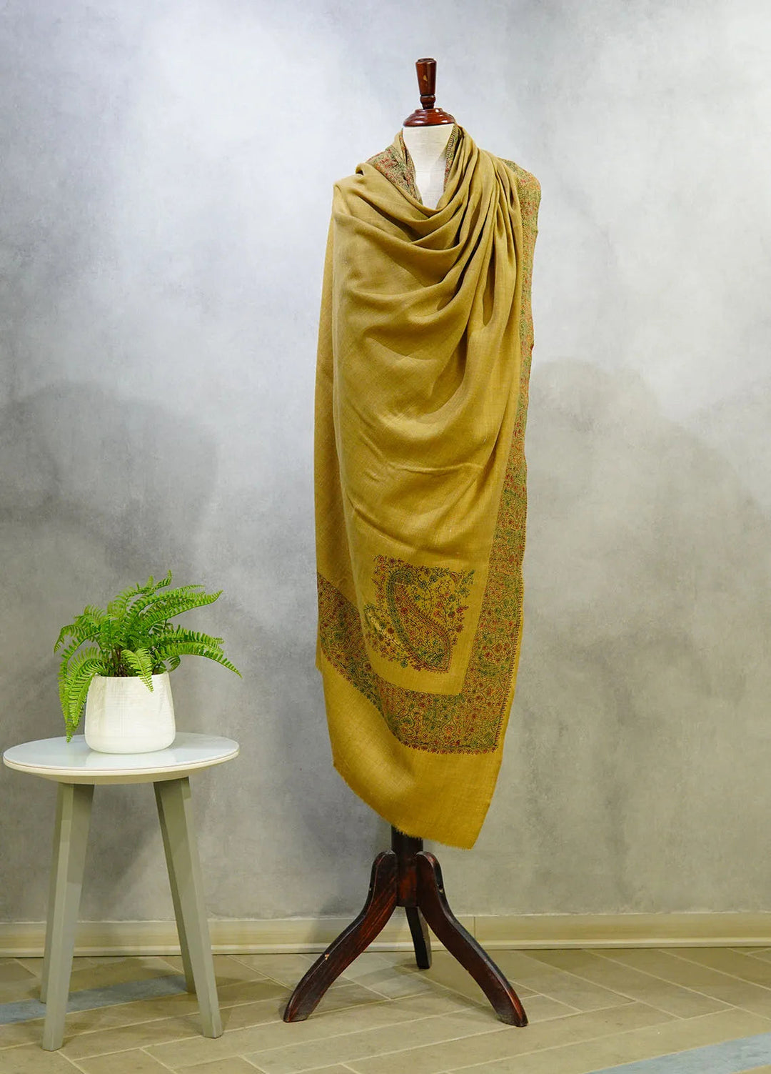 Sanaulla Exclusive Range Pashmina Shawl D-17 Light Brown 3 - Winter Collection