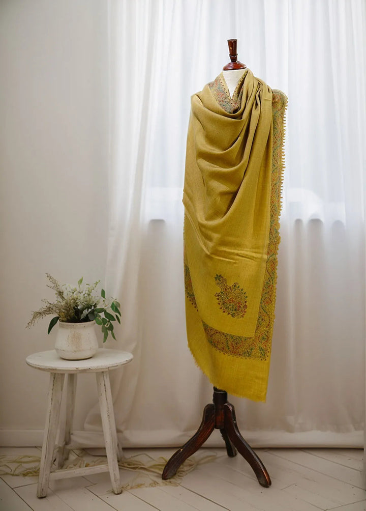 Sanaulla Exclusive Range Pashmina Shawl D-17 Light Brown 4 - Winter Collection