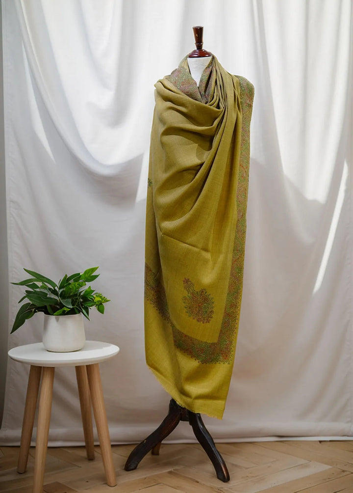 Sanaulla Exclusive Range Pashmina Shawl D-17 Light Brown 5 - Winter Collection