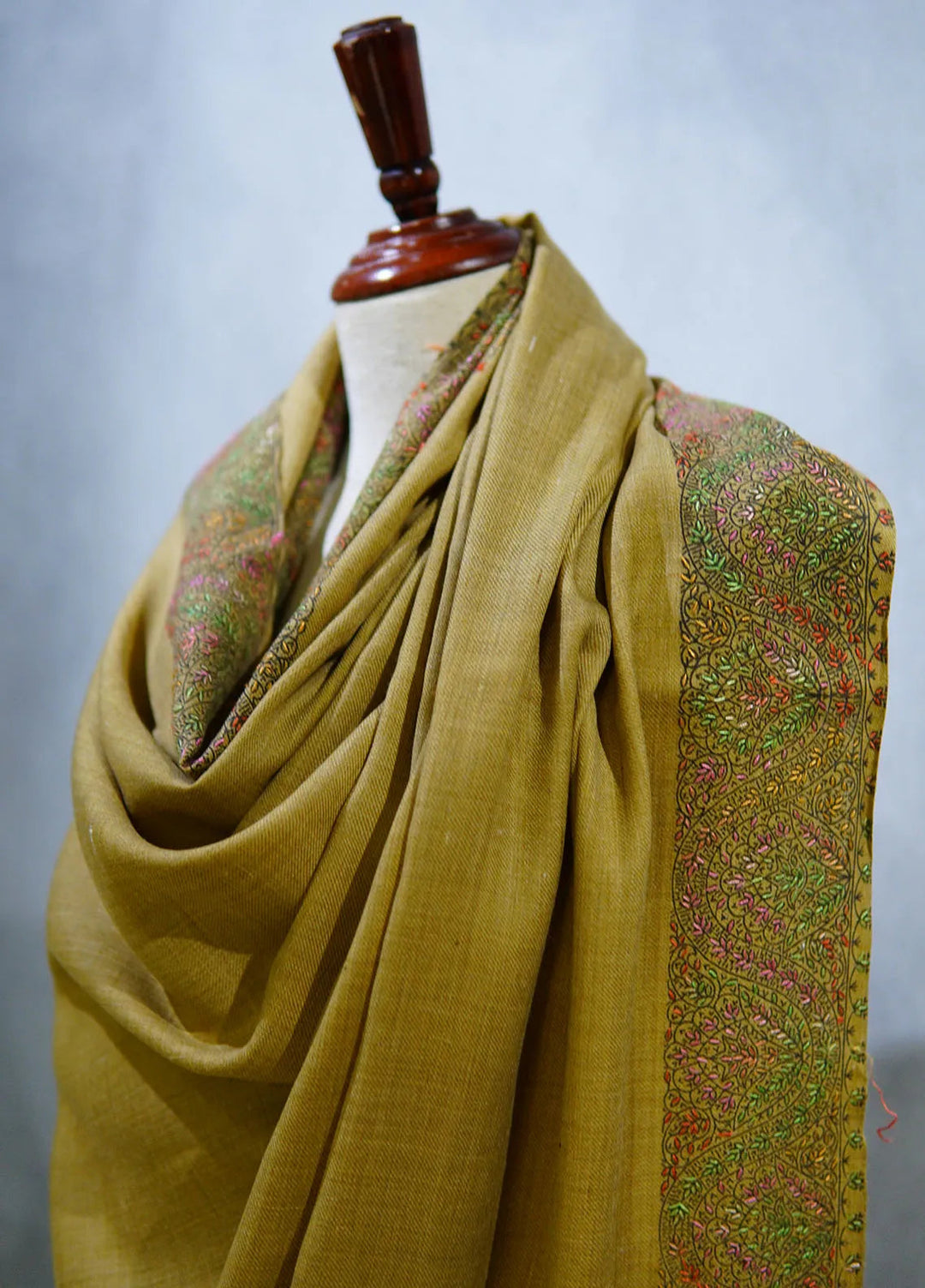 Sanaulla Exclusive Range Pashmina Shawl D-17 Light Brown 5 - Winter Collection
