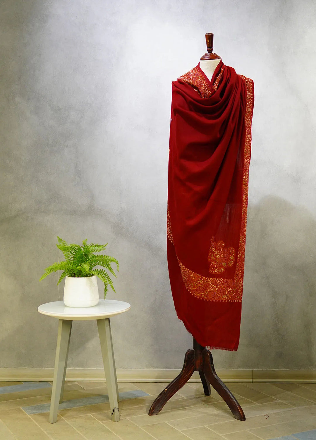 Sanaulla Exclusive Range Pashmina Shawl D-17 Mehroon 3 - Winter Collection