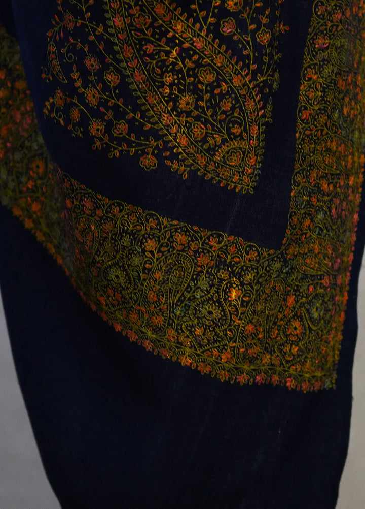 Sanaulla Exclusive Range Pashmina Shawl D-17 Navy Blue 1 - Winter Collection