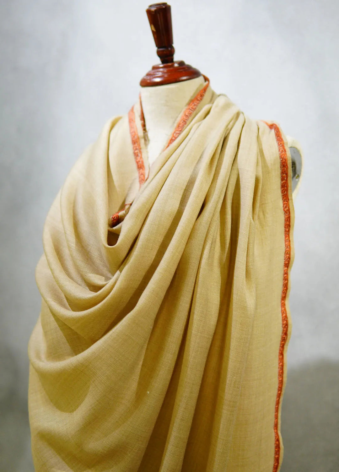 Sanaulla Exclusive Range Pashmina Shawl D-18 Beige 3 - Winter Collection