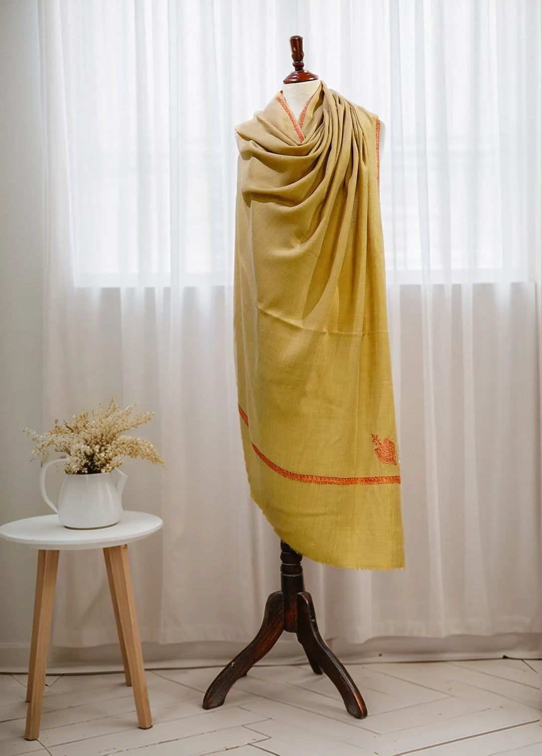 Sanaulla Exclusive Range Pashmina Shawl D-18 Brown 3 - Winter Collection