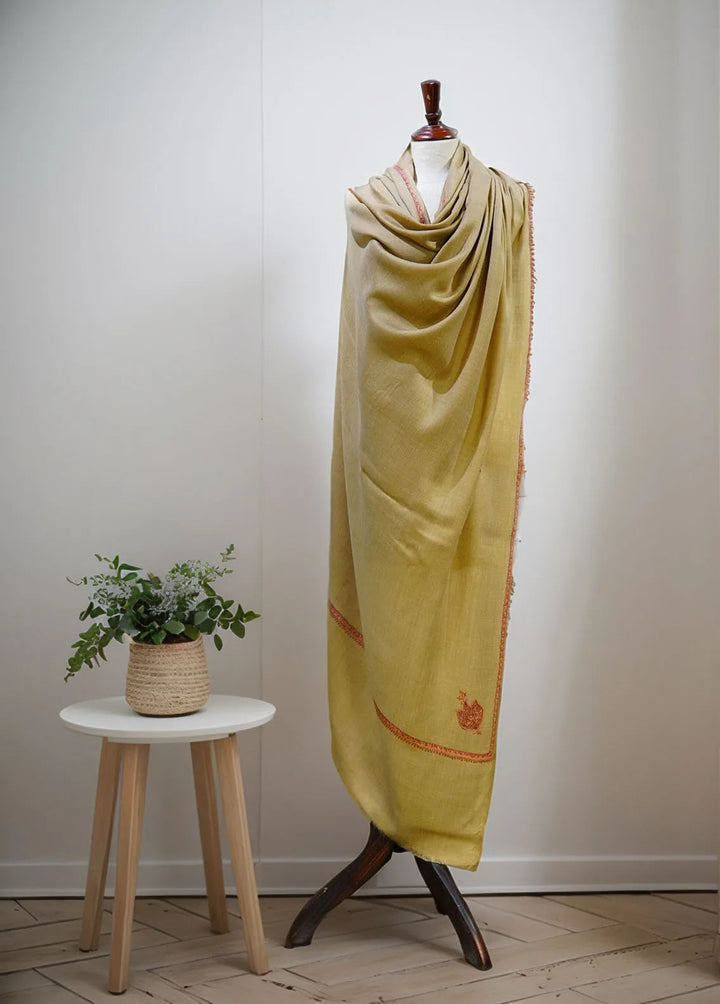 Sanaulla Exclusive Range Pashmina Shawl D-18 Brown 5 - Winter Collection