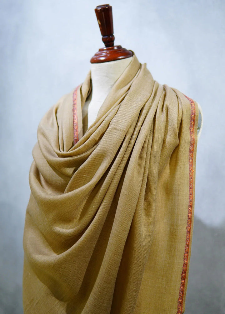 Sanaulla Exclusive Range Pashmina Shawl D-18 Brown 5 - Winter Collection
