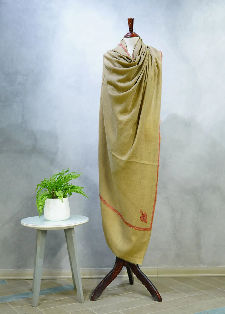 Sanaulla Exclusive Range Pashmina Shawl D-18 Dark Brown 10 - Winter Collection