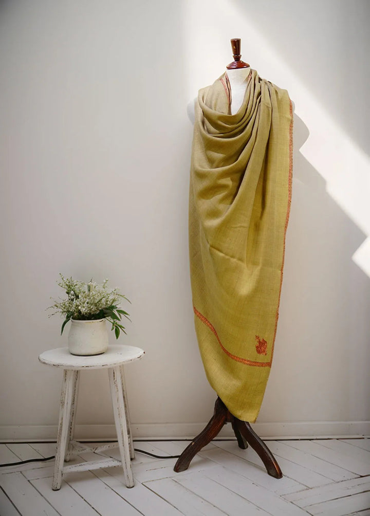 Sanaulla Exclusive Range Pashmina Shawl D-18 Dark Brown 9 - Winter Collection