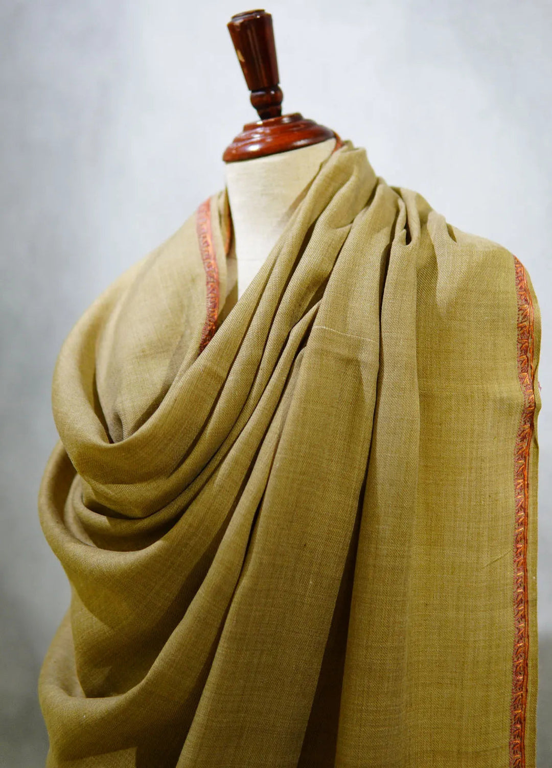 Sanaulla Exclusive Range Pashmina Shawl D-18 Dark Brown 9 - Winter Collection