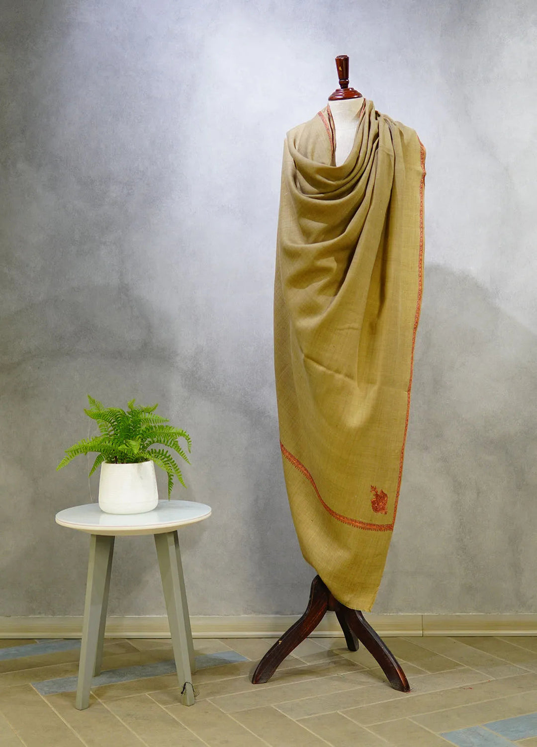 Sanaulla Exclusive Range Pashmina Shawl D-18 Dark Brown 9 - Winter Collection